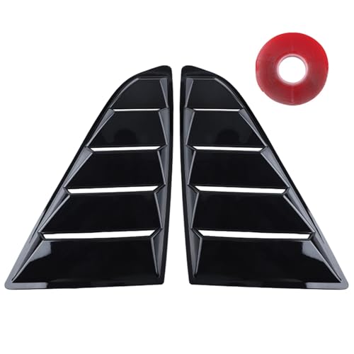 ISJRJF Heckscheibe Louver Seitenfenster Louver Fit Für Ford Mustang 2015-2020 Auto Hinten Jalousie Fenster Seite Shutter Abdeckung Trim Aufkleber(Gloss Black) von ISJRJF