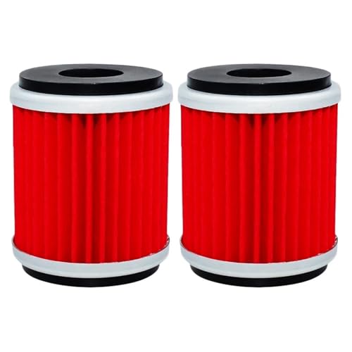 ISJRJF Motorrad-Ölfilter Motorrad Ölfilter Fit Für Yamaha Raptor YFM 250 WR125R WR125X WR250F WR250R WR250X WR450F YZ250F YZ250FX Motorrad-Ölfilter-Ersatz(2pcs-red) von ISJRJF