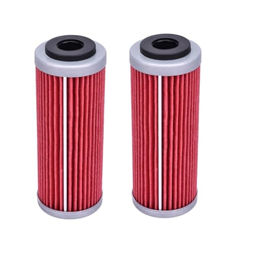 ISJRJF Motorrad-Ölfilter Ölfilter passend für K/TM SX SXF SXS EXC EXC-F EXC-R XCF XCF-W XCW SMR Freeride 250 350 400 450 505 530 Motorrad-Ölfilter-Ersatz(Red 2PCS) von ISJRJF
