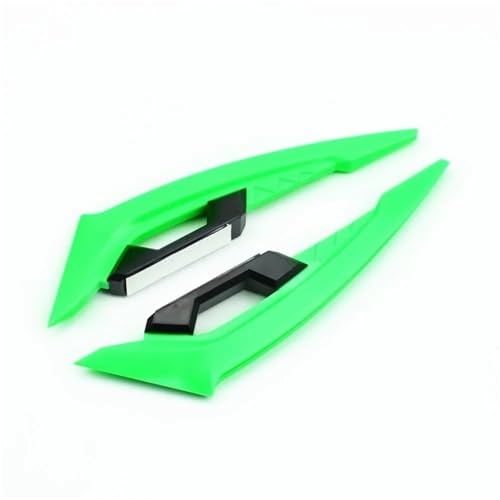 ISJRJF Motorrad Spoiler 2Pcs Aerodynamische Flügel Set Feste Wind Flügel Dekoration Aufkleber Motorrad Winglets Vorderseite Spoiler(Green) von ISJRJF