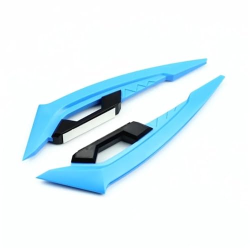 ISJRJF Motorrad Spoiler 2Pcs Aerodynamische Flügel Set Feste Wind Flügel Dekoration Aufkleber Motorrad Winglets Vorderseite Spoiler(Light Blue) von ISJRJF
