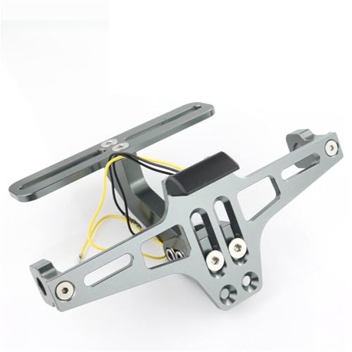 ISJRJF seitlich Nummernschildhalter Fit Für Yamaha XJ6 XJ6F XJ6N Diversion 2009-2014 Motorrad Einstellbare Hinten Kennzeichen Halter Halterung LED Licht Kennzeichenhalter(Titanium) von ISJRJF