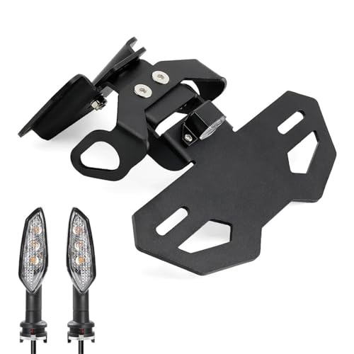 ISJRJF seitlich Nummernschildhalter LED-Blinker passend für Yamaha MT07 FZ07 YZF R7 2014–2025 MT-07 Motorrad-Heckkennzeichenhalter-Licht. Kennzeichenhalter(Holder and Light A) von ISJRJF