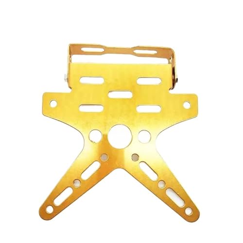 ISJRJF seitlich Nummernschildhalter Motorrad Kennzeichen Halter Halterung Aluminium Eingestellt Registrierung Nummer Platte Abdeckung Kennzeichenhalter(Gold) von ISJRJF