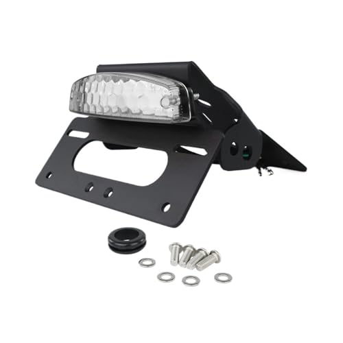 ISJRJF seitlich Nummernschildhalter Motorrad-Kennzeichenhalter passend für Suzuki GSX-8S 2023–2024 GSX-8R 2024 GSX8R Fender Eliminator mit LED-Heckflosse Kennzeichenhalter(Clear) von ISJRJF