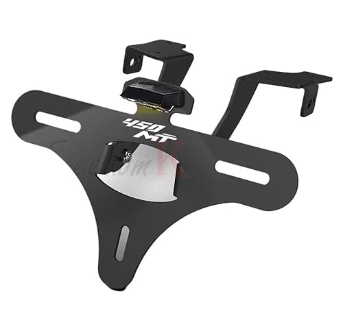 ISJRJF seitlich Nummernschildhalter Passend für CF Moto 450MT Zubehör Kennzeichenhalterung Tail Tidy Fender Eliminator Nummernhalter-Unterstützung. Kennzeichenhalter(450MT with Lights) von ISJRJF