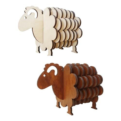 ISKDJBJG 2er-Set Schaf-Untersetzer-Set, Schaf-Figuren Aus, Heimdekoration von ISKDJBJG