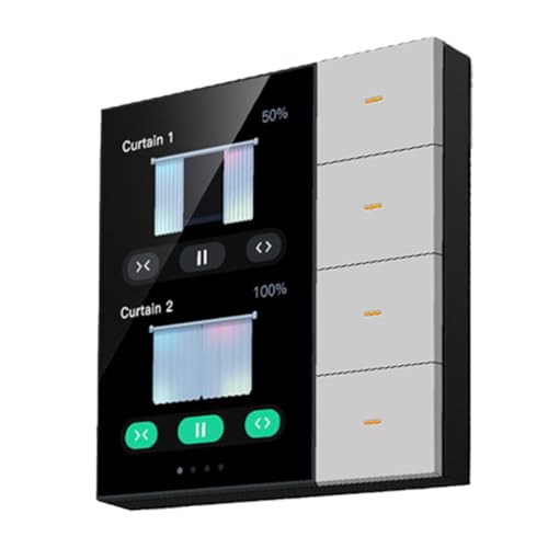 ISKDJBJG 3,5 Smart Wandschalter Touchscreen 4 Gruppen Schalter 8-Wege Szene Radar Sensor Dimmschalter Vorhang Tuya Zigbee B von ISKDJBJG