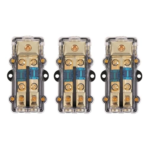 ISKDJBJG 3X Strom Verteiler Block (2 Wege) 4/8 AWG Spur Sicherung Halter Verteiler Block 4 Spur in (2) 8 Spur Aus von ISKDJBJG