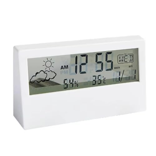 ISKDJBJG LED-Thermometer -Hygrometer Multifunktions-Elektronisches Temperatur- Wetterstation mit von ISKDJBJG
