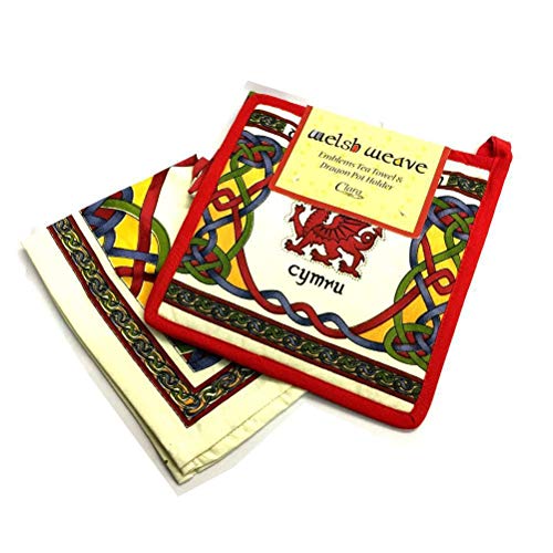 Celtic Weave Walisischer Drache Topflappen und Geschirrtuch Set Celtic Weave Walisischer Drache Topflappen und Geschirrtuch Set von Royal Tara