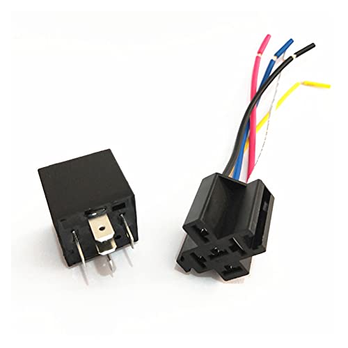 ISLWQOULE 10 STÜCKE 12 V 24 V Auto Automotive Typ Einfügungsmodifikationsrelais 4 Pin 4 Drähte / 5 Pin 5 Drähte mit Kabelbaumbuchse 30/40 Amp(12V 5Pin) von ISLWQOULE