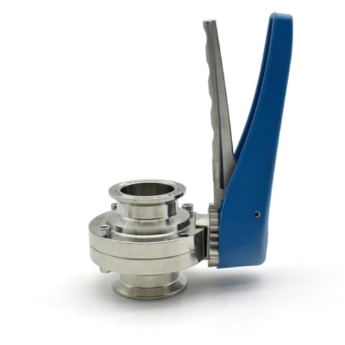 ISLWQOULE 3/4 "1" 1-1/4 "1-1/2" 4 "OD Butterfly Valve 304 clamp OD50.5mm 64mm119mm Three clamp with Squeeze Trigger Handle(57mm Ferrule 77.5,SUS316L) von ISLWQOULE