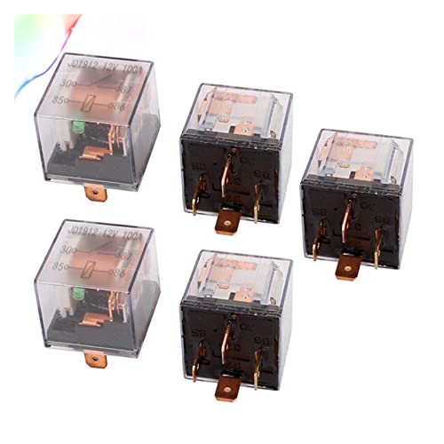 ISLWQOULE DC 12V 24V 100A 5 Pins SPDT Clear Shell Grünes Licht Auto Automotive Relais 5St(DC12V) von ISLWQOULE