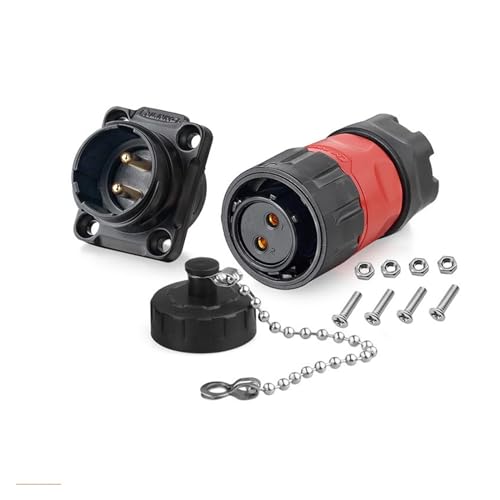 ISLWQOULE YM20 M20 IP67 Wasserdichter 2-poliger Lötdraht-Stromanschluss Männliche und weibliche Steckdose for solarmechanische Geräte(2pin Female Plug Set) von ISLWQOULE
