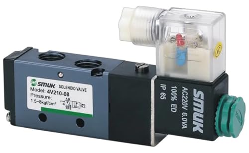 Pneumatische Komponenten, raffiniertes elektromagnetisches Ventil, 4K210–08, AC220 V, DC24 V (einfarbig), 1 Stück von ISLWQOULE