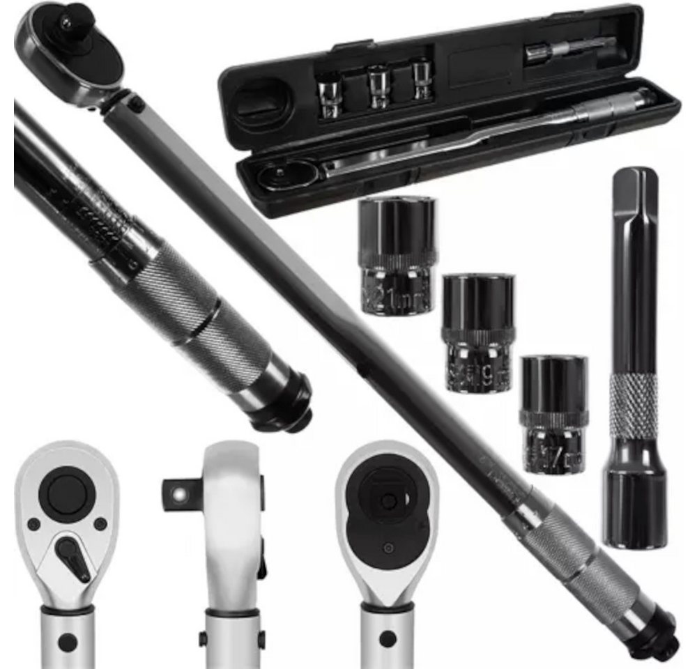 ISO TRADE Drehmomentschlüssel Drehmomentschlüssel 17 / 18 / 21mm (Spar-Set, 4 St., Multifunktions-Ratschenschlüssel), Multifunktionsschlüssel mit Ratsche, praktischen Koffer von ISO TRADE