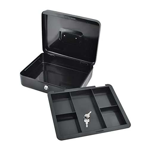 ISO TRADE Geldkassette mit Griff Einsatz für Banknoten und Münzen 2 Schlüssel Geldbox Sparkassette Transportkassette Stahl 1216 von ISO TRADE