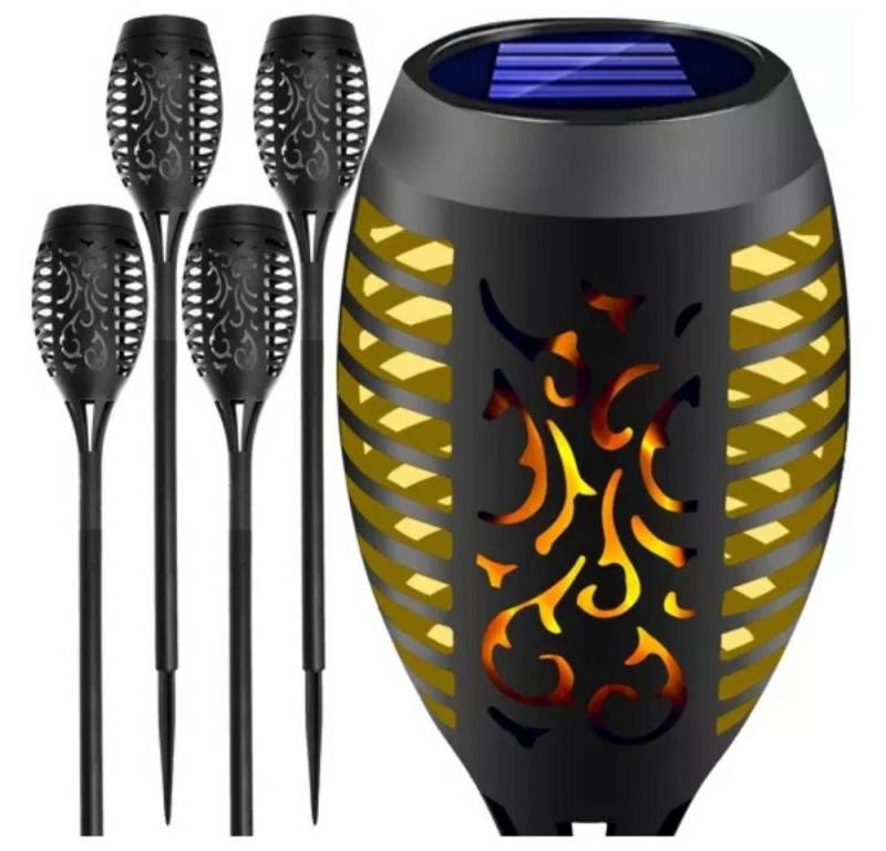 ISO TRADE Lampenschirm Gartenlampe Solar-Gartenlicht, Solar Gartenfackeln flackerndes LED-Licht von ISO TRADE