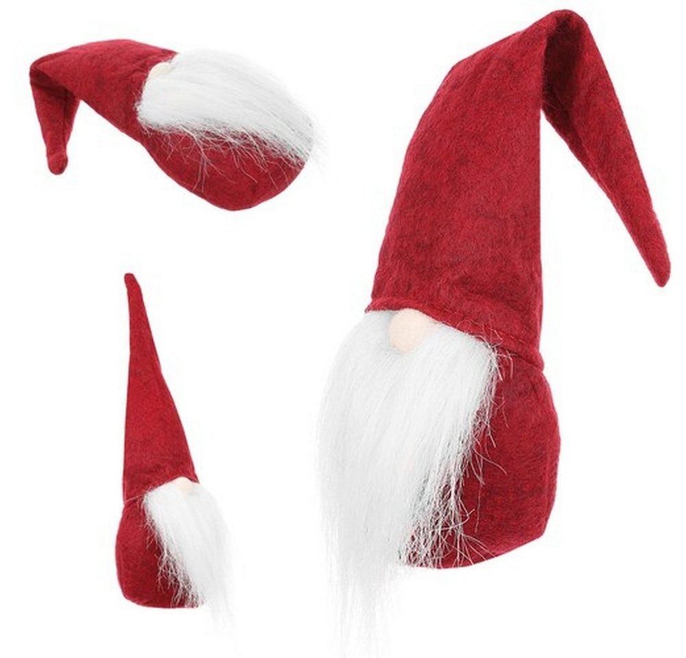 ISO TRADE Weihnachtsfigur Roter Elf Weihnachtself (Spar-Set, 1 St., 30 cm), stehender Elf mit Bart in Rot-Weiß, perfekte Weihnachtsdekoration von ISO TRADE