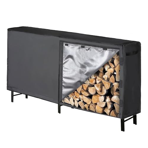 ISOISL Großes Kaminholzregal mit wasserdichter Abdeckung Feuerholzregal Metall Schwarz 244x34.5x124cm Brennholzregal für Innen- und Außenbereich Wetterfest ISOISL Großes Kaminholzregal mit wasserdichter Abdeckung Feuerholzregal Metall Schwarz 244x34.5x124cm Brennholzregal für Innen- und Außenbereich Wetterfest von ISOISL