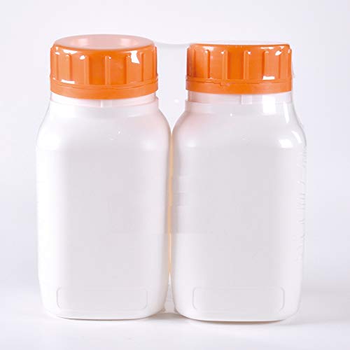 ISOLAB Set mit 2 Stück Laborflaschen aus Kunststoff (HDPE), 500 ml (16.9oz), Weithals, zur Probenaufbewahrung, Lagerung von Flüssigkeiten, u.v.m. von ISOLAB