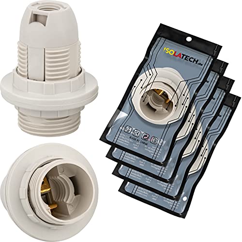 ISOLATECH 4Stk E14 Fassung Kunststoff mit 2 Schraubringen/Schirmhalterringen LED Energiesparlampen (max.250V/4A) Leuchtmittel Home Decke Halterung Badezimmer Installation Küche Kühlschrank einbauen von ISOLATECH