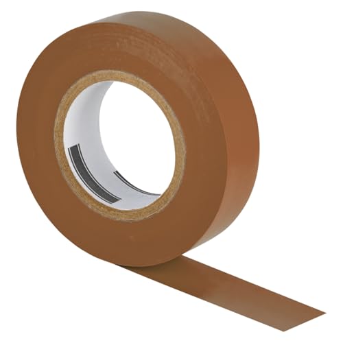ISOLATECH 1 Rolle PVC Isolierband Braun 19mm x 20 Meter x 0,15mm VDE 0340-3-1 2002-03 DIN EN 60454-3-1 flammwidrig rückstandsfrei entfernbar von ISOLATECH