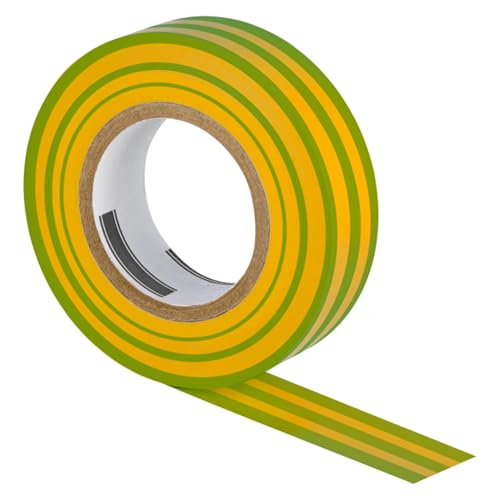 ISOLATECH 1 Rolle PVC Isolierband Erdung 19mm x 20 Meter x 0,15mm VDE 0340-3-1 2002-03 DIN EN 60454-3-1 flammwidrig rückstandsfrei entfernbar von ISOLATECH