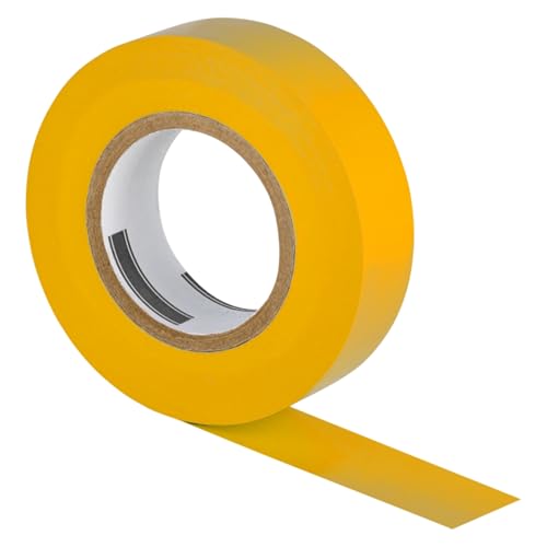 ISOLATECH 1 Rolle PVC Isolierband Gelb 19mm x 20 Meter x 0,15mm VDE 0340-3-1 2002-03 DIN EN 60454-3-1 flammwidrig rückstandsfrei entfernbar von ISOLATECH