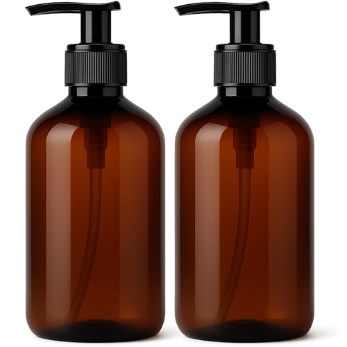 ISOLATECH 2er Set 500ml Badezimmer Seifenspender Flaschen Set mit schwarzer Dosierpumpe - Braune PET Leere Flaschen, Nachfüllbar für Duschgel, Shampoo, Bodylotion ISOLATECH 2er Set 500ml Badezimmer Seifenspender Flaschen Set mit schwarzer Dosierpumpe - Braune PET Leere Flaschen, Nachfüllbar für Duschgel, Shampoo, Bodylotion von ISOLATECH