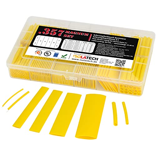 ISOLATECH 357-tlg Magnum Schrumpfschlauch Set Box Gelb 2:1 ohne Kleber von ISOLATECH