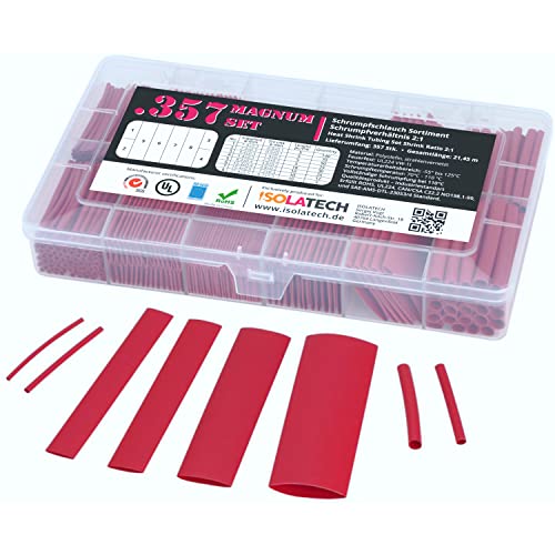 ISOLATECH 357-tlg Magnum Schrumpfschlauch Sortiment Set Box Rot 2:1 ohne Kleber von ISOLATECH