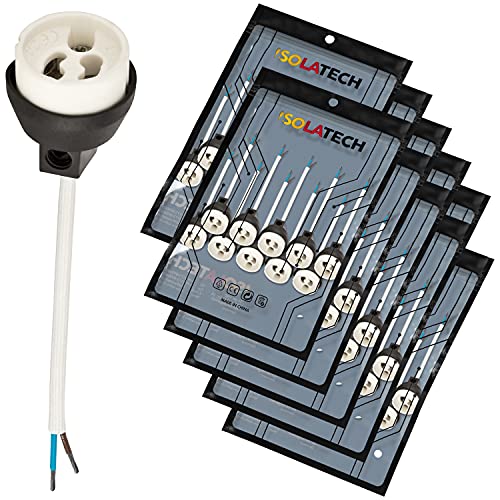 ISOLATECH GU10 Brandschutz Keramik Fassungen VDE RoHS 230-250 Volt 2A max.100W 0,75mm 2 Kabel LED Halogen (hier: 100 Stück) von ISOLATECH