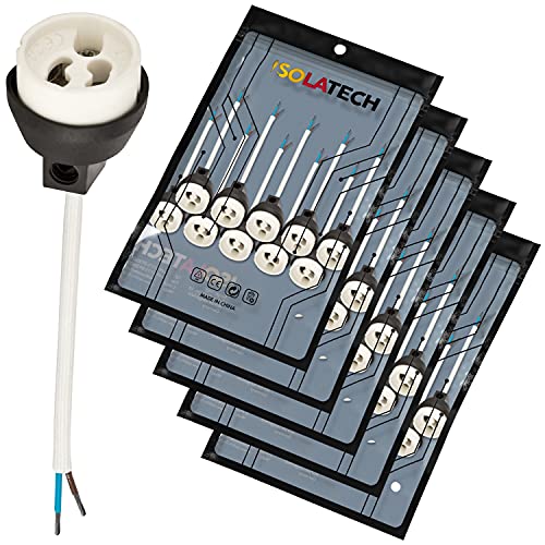 ISOLATECH GU10 Brandschutz Keramik Fassungen VDE RoHS 230-250 Volt 2A max.100W 0,75mm 2 Kabel LED Halogen (hier: 50 Stück) von ISOLATECH