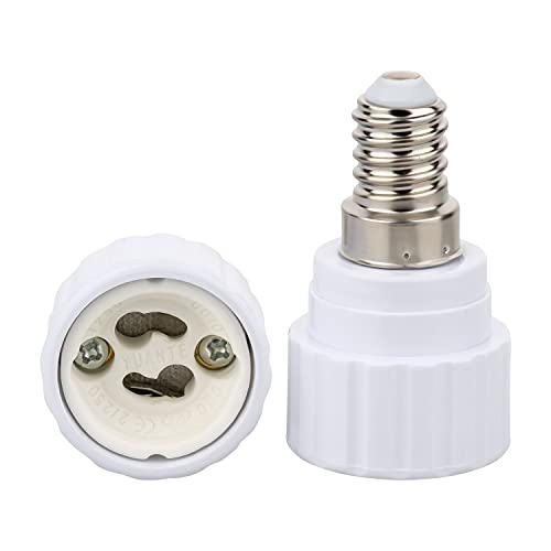 ISOLATECH 2Stk E14 Adapterfassung für GU10 Lampenfassung weiß LED Konverter für Energiesparlampen (max.250V/2A) ohne Kabel für den alltäglichen Gebrauch zu Hause, im Garten oder in der Garage von ISOLATECH