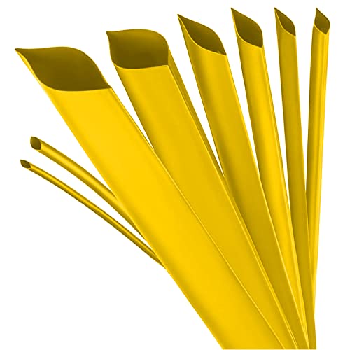 ISOLATECH Schrumpfschlauch 3:1 mit Kleber gelb Ø3mm 1 Meter für Isolierung Reparatur UV beständig unbeschriftet wasserdicht von ISOLATECH