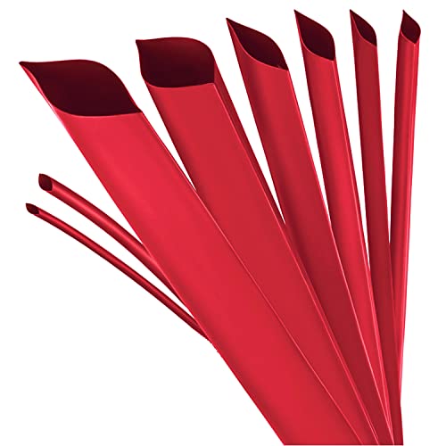ISOLATECH Schrumpfschlauch Meterware rot mit Kleber Ø 15mm 5 Meter Schrumpfverhältnis 3:1 Set Polyolefin zum Isolieren von Kabel Lötverbindungen unbeschriftet UV beständig (Ø15mm 5Meter) von ISOLATECH