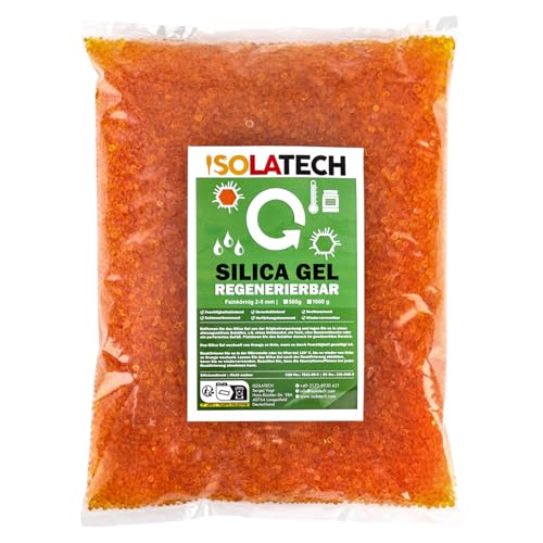 ISOLATECH Silica Gel regenerierbar Trockenmittel auch als Filament Trockner geeignet orange 2kg Beutel Silicagel Kugeln als Kieselgel Silikagel Entfeuchter von ISOLATECH