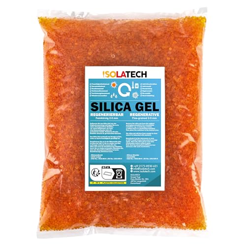 ISOLATECH Silica Gel regenerierbar Trockenmittel auch als Filament Trockner geeignet orange 900g Beutel Silicagel Kugeln als Kieselgel Silikagel Entfeuchter von ISOLATECH