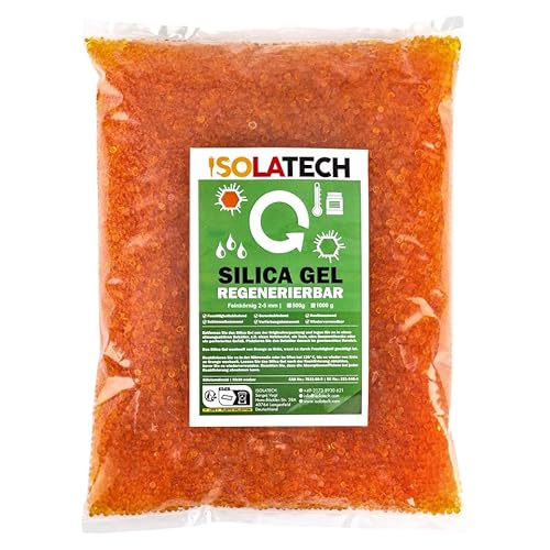 ISOLATECH Silica Gel regenerierbar Trockenmittel auch als Filament Trockner geeignet orange 900g Beutel Silicagel Kugeln als Kieselgel Silikagel Entfeuchter von ISOLATECH