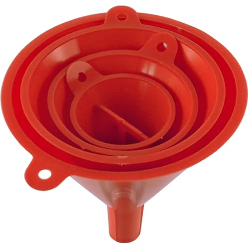 Trichter Küche Set 4-teilig Polyethylen 50mm 75mm 100mm 125mm dünner Hals aus Kunststoff universal für Auto Camping Chemie Flaschen Industrie Labor Öl Pulver Wasser Werkstatt von ISOLATECH