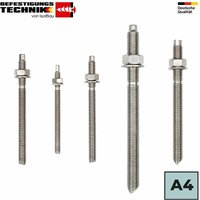 Ankerstange A4 Edelstahl M8 - 20 Gewindestange 1 St. Verbundanker eta Zulassung Abmessungen: M8 x 110mm Menge: 1 Stück von ISOLBAU