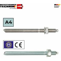 Ankerstangen M8 M30 Gewindestangen eta A4 Edelstahl Verbundanker Verbundmörtel Menge: 10 Stück Artikel: Ankerstange A4 (Edelstahl) Größe: M20 x 260mm von ISOLBAU