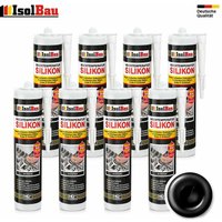 Isolbau - Hochtemperatursilikon 1-48 Stk. 300ml 350°C Dichtmasse schwarz Dichtstoff Motor Menge: 8 Stück von ISOLBAU