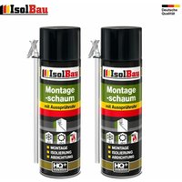 Isolbau - 2 x 500 ml montageschaum mit aussprührohr pu-schaum bauschaum 1K von ISOLBAU