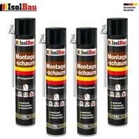 Isolbau - 4 x 750 ml montageschaum mit aussprührohr pu-schaum bauschaum 1K von ISOLBAU