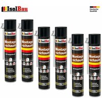 Isolbau - 6 x 750 ml montageschaum mit aussprührohr pu-schaum bauschaum 1K Isolbau - 6 x 750 ml montageschaum mit aussprührohr pu-schaum bauschaum 1K von ISOLBAU