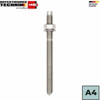 Isolbau - Ankerstangen M8 M30 Gewindestangen eta A4 Edelstahl Verbundanker Verbundmörtel Menge: 50 Stück Größe: M10 x 130mm Artikel: Ankerstange eta von ISOLBAU