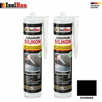 Aquarium Silikon Schwarz 2 x 300ml Glassilikon Aquarium Kleber Terrarium Glass von ISOLBAU